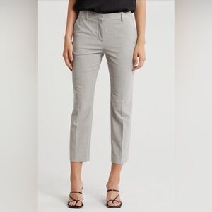 Theory Treeca Slim Tailored Wool Blend Pants in Stone NWOT 👖